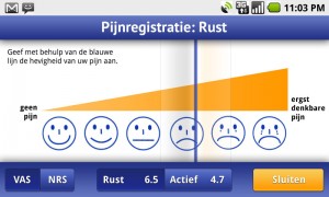 VAS Pijnscore beeld op Android